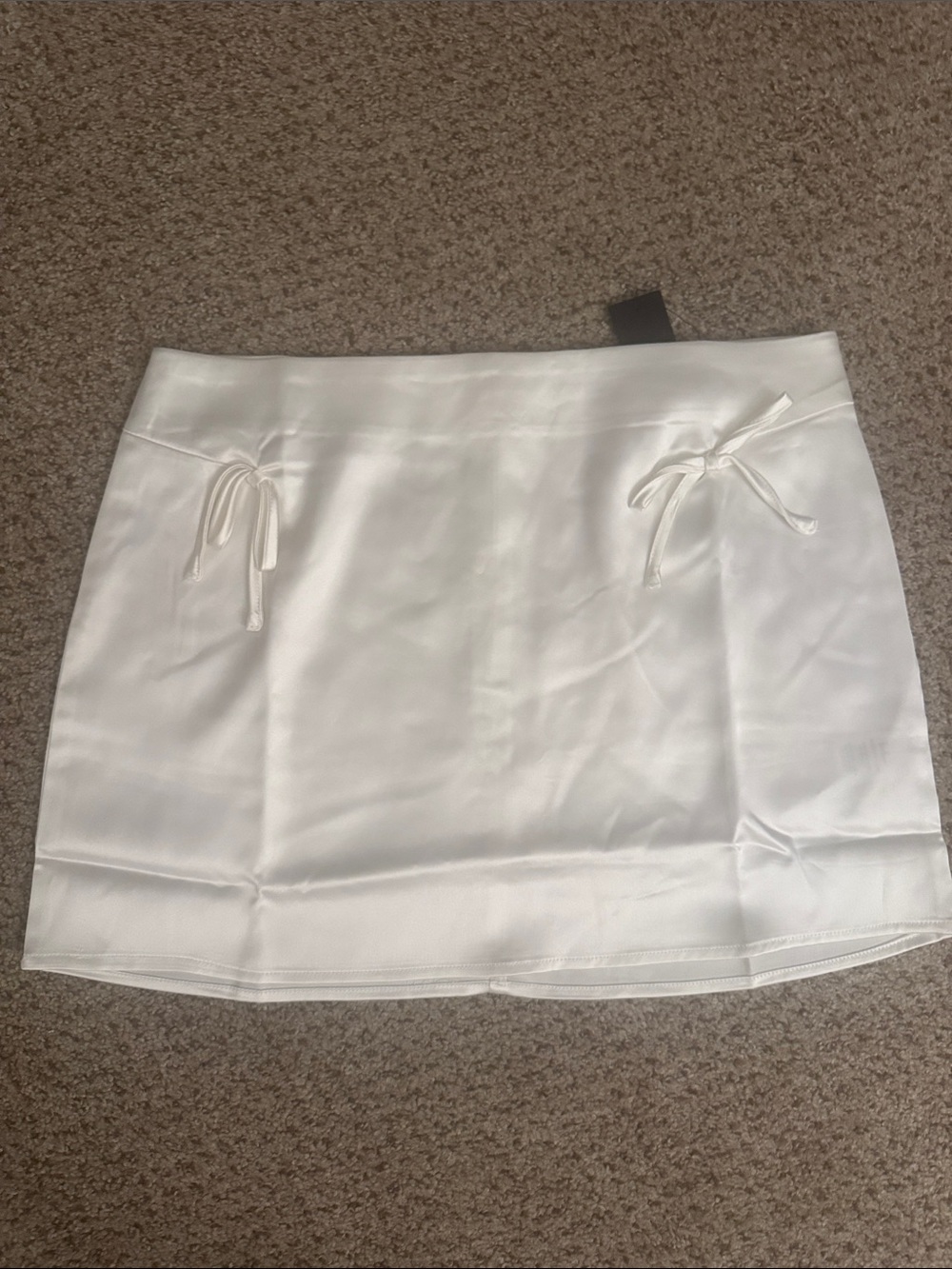 Lulu's White Mini Skirt with Side Ties